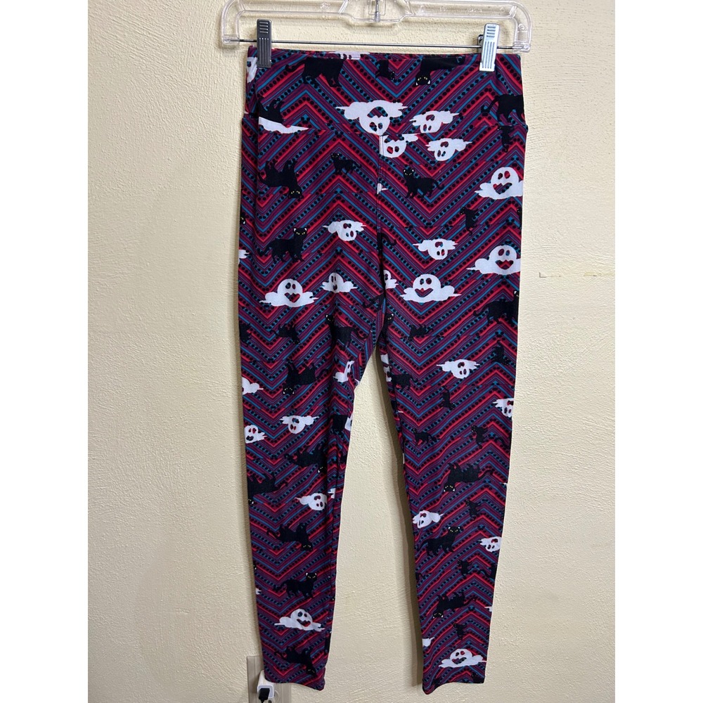 LuLaRoe Halloween Ghost Black Cat Leggings OS‎ One Size